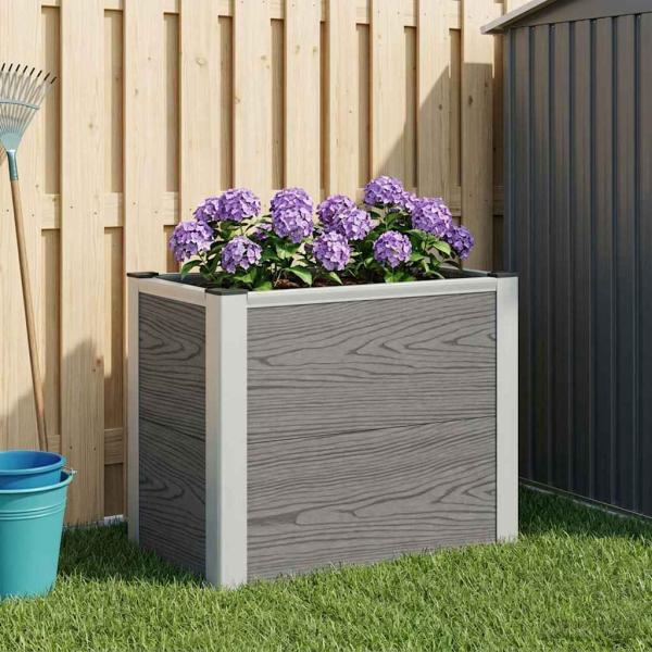 ARDEBO.de - Hochbeet Grau 50 x 30 x 42 cm WPC und Aluminium