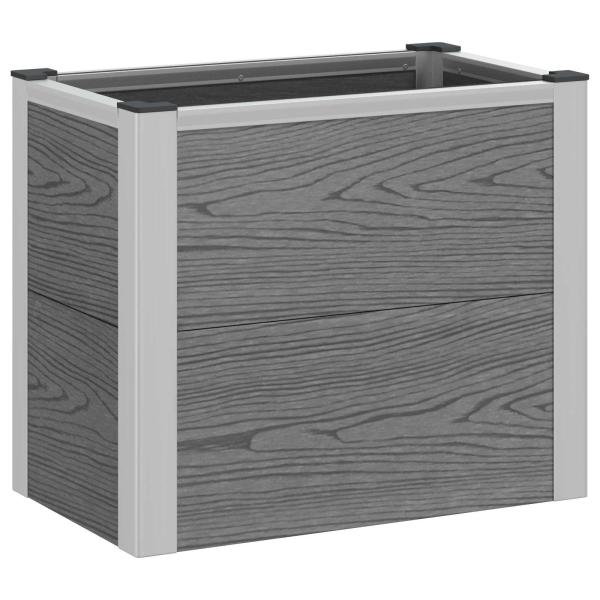 Hochbeet Grau 50 x 30 x 42 cm WPC und Aluminium