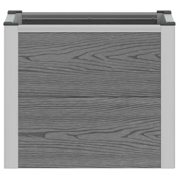Hochbeet Grau 50 x 30 x 42 cm WPC und Aluminium