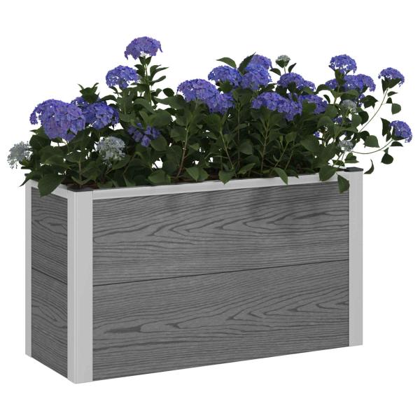 Hochbeet Grau 75 x 30 x 42 cm WPC und Aluminium
