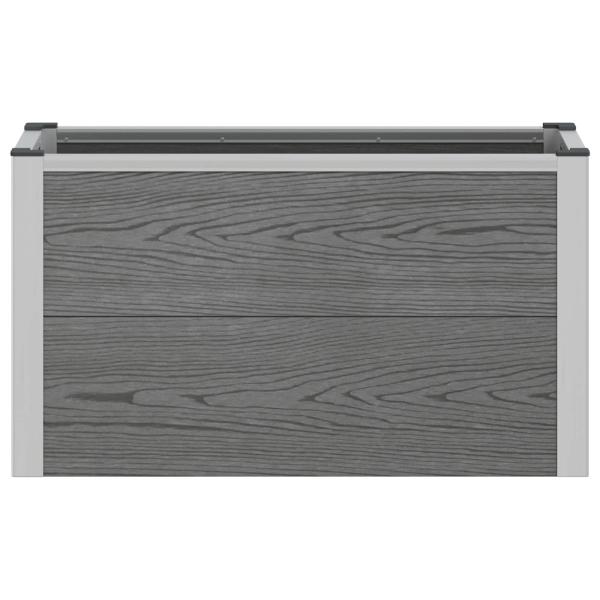 Hochbeet Grau 75 x 30 x 42 cm WPC und Aluminium