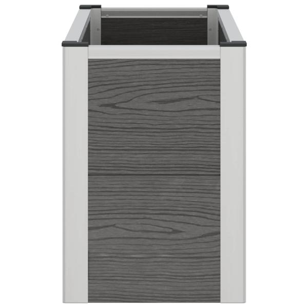 Hochbeet Grau 75 x 30 x 42 cm WPC und Aluminium