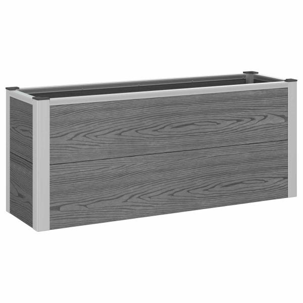 Hochbeet Grau 100 x 30 x 42 cm WPC und Aluminium