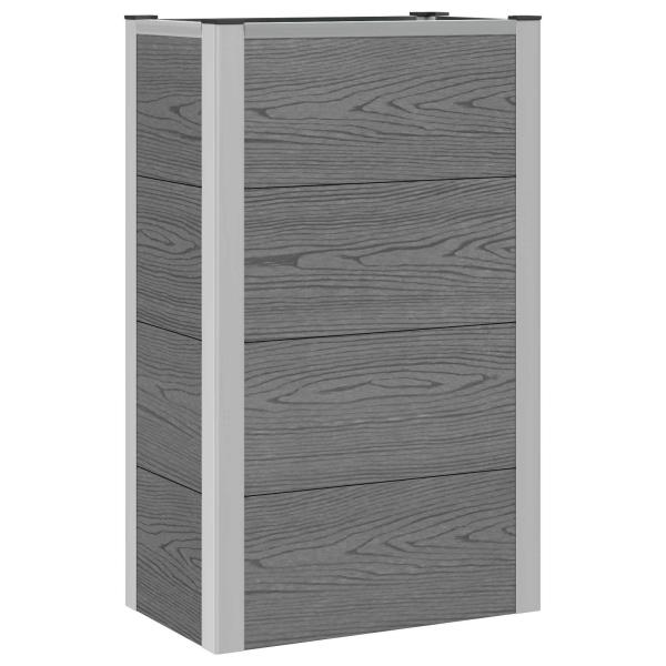 Hochbeet Grau 50 x 30 x 82 cm WPC und Aluminium
