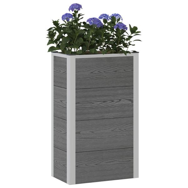 Hochbeet Grau 50 x 30 x 82 cm WPC und Aluminium