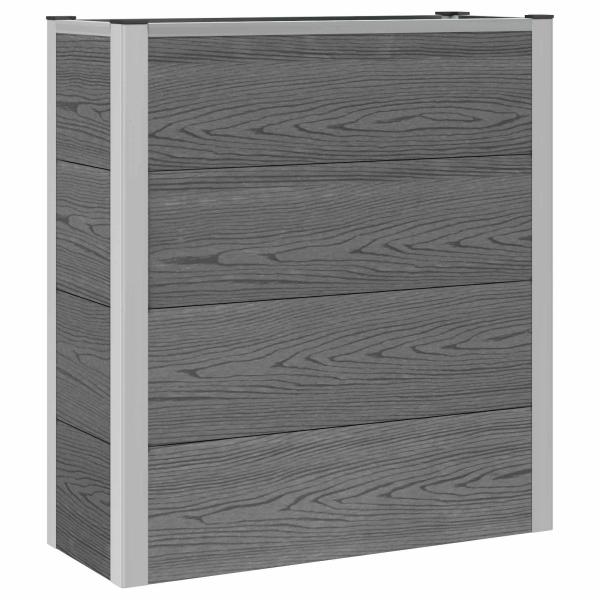 Hochbeet Grau 75 x 30 x 82 cm WPC und Aluminium