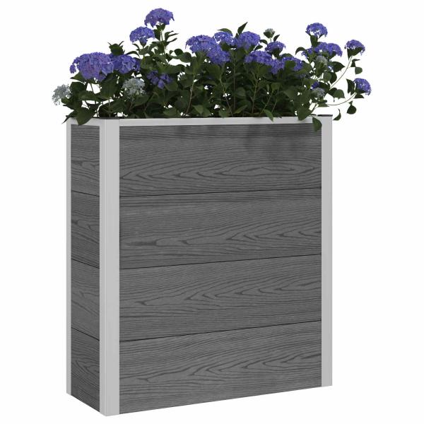 Hochbeet Grau 75 x 30 x 82 cm WPC und Aluminium