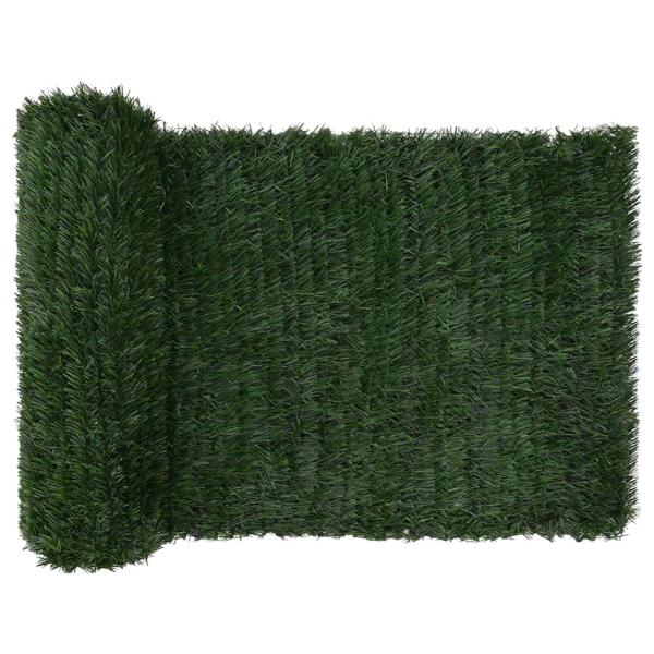 Künstlicher Zaun Dunkelgrün 1 x 6 m PVC und Stahl