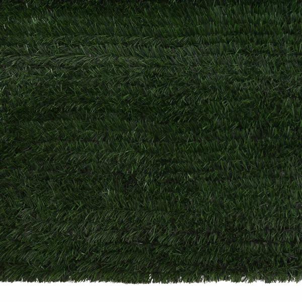 Künstlicher Zaun Dunkelgrün 1 x 6 m PVC und Stahl