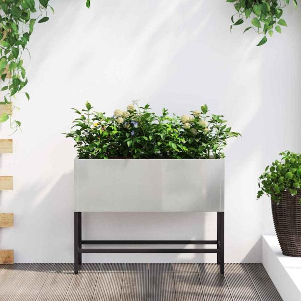 ARDEBO.de - Hochbeet Gartenpflanzer Silber 60 x 26 x 45 cm Edelstahl