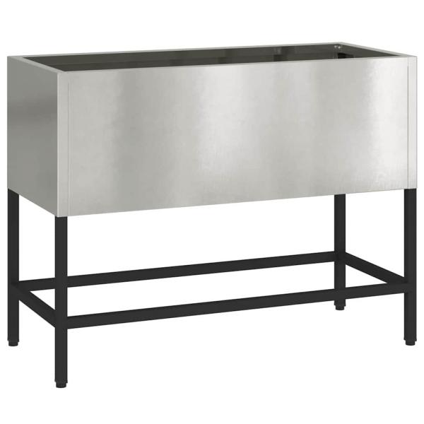 Hochbeet Gartenpflanzer Silber 60 x 26 x 45 cm Edelstahl