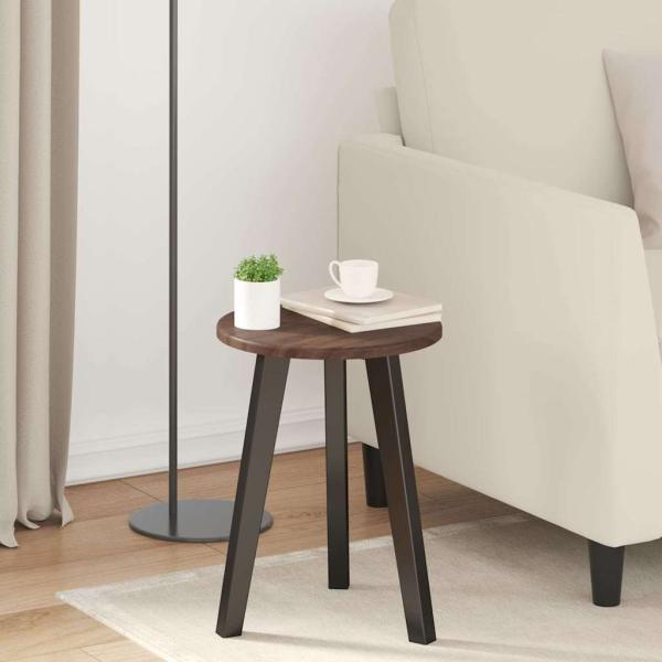 ARDEBO.de - Tischplatte Ø 30 x 1,5 cm Rund Holzwerkstoff Braun Eichen-Optik