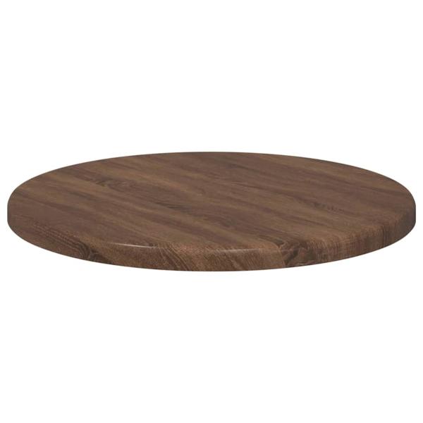 Tischplatte Ø 30 x 1,5 cm Rund Holzwerkstoff Braun Eichen-Optik
