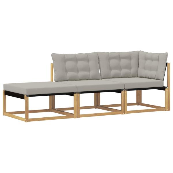 Outdoor-Sofagarnitur Weiß und Hellgrau 241,5 x 83 x 73 cm