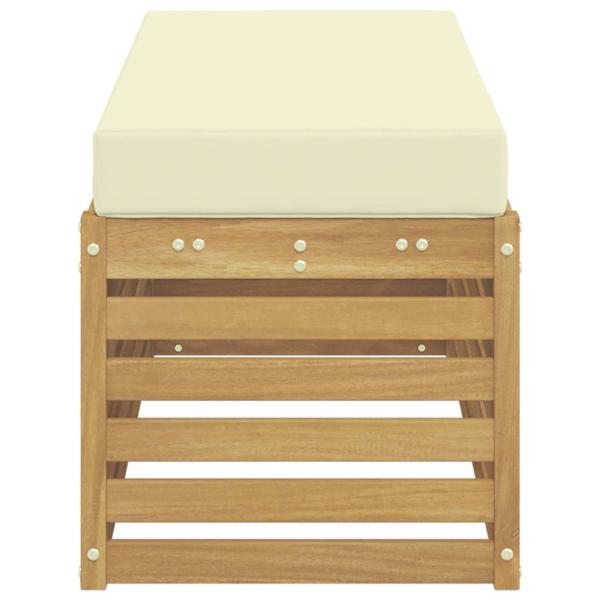 Outdoor-Sofagarnitur Weiß und Creme 115 x 43 x 45 cm