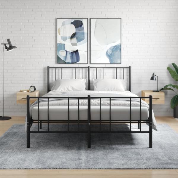 ARDEBO.de - Wand-Nachttische 2 Stk. Sonoma-Eiche 35x35x20 cm