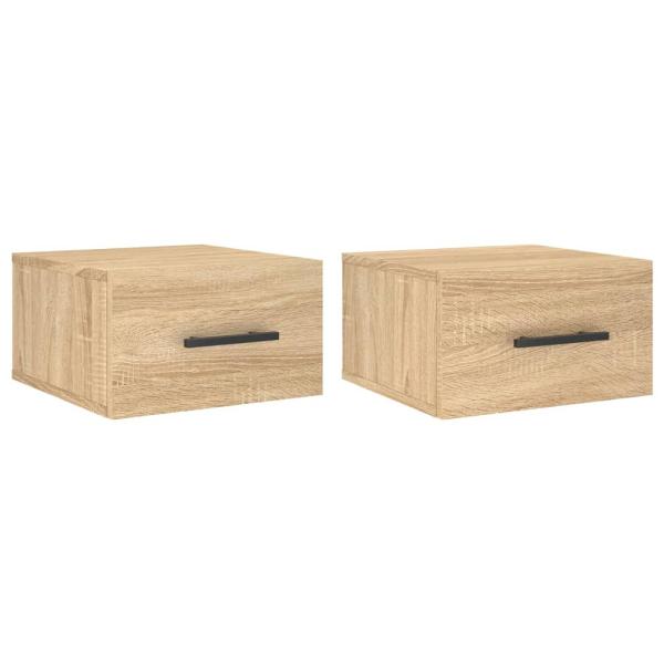 Wand-Nachttische 2 Stk. Sonoma-Eiche 35x35x20 cm