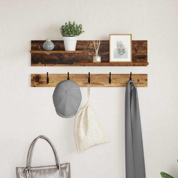 ARDEBO.de - Wandmontierter nachttisch Wandhalterung Altholz 90 x 15 x 36 cm