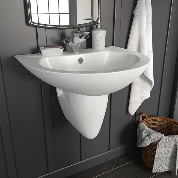 Waschbecken Weiß 52 x 45 x 49 cm Glasierte Keramik