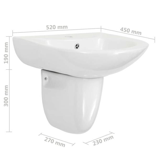Waschbecken Weiß 52 x 45 x 49 cm Glasierte Keramik