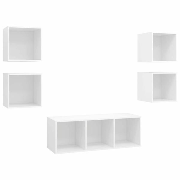 5-tlg. TV-Schrank-Set Weiß Holzwerkstoff