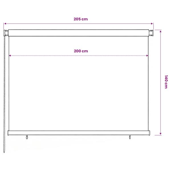 Außenrollo 205 (B)x140 (H) cm Braun HDPE