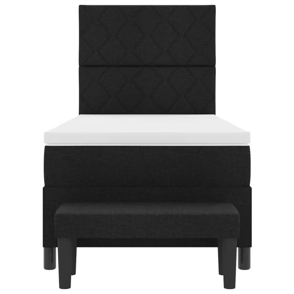 Boxspringbett mit Kopfteil Schwarz 100 x 200 cm Stoff