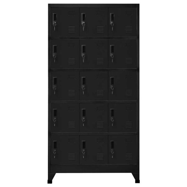 Schlie?fachschrank Schwarz 90x40x180 cm Stahl