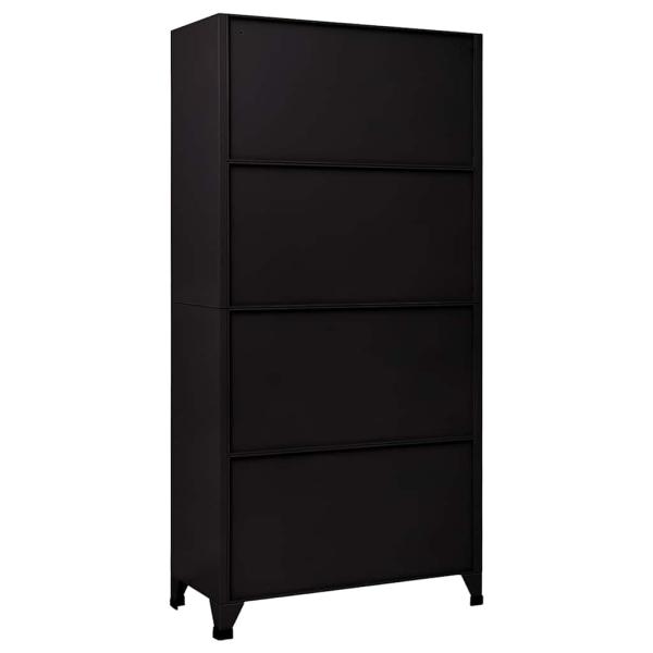 Schlie?fachschrank Schwarz 90x40x180 cm Stahl