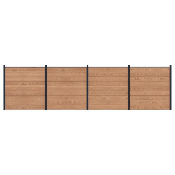 ARDEBO.de - Zaunelement 4 pcs WPC und Aluminium Braun