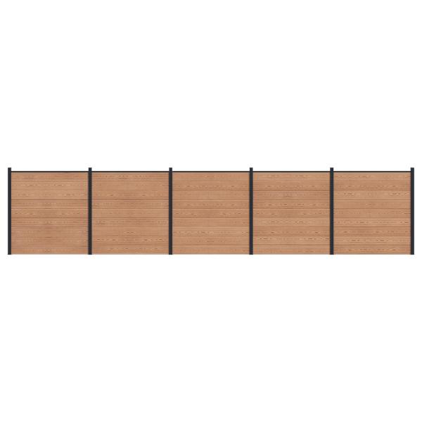 ARDEBO.de - Zaunelement 5 pcs WPC und Aluminium Braun