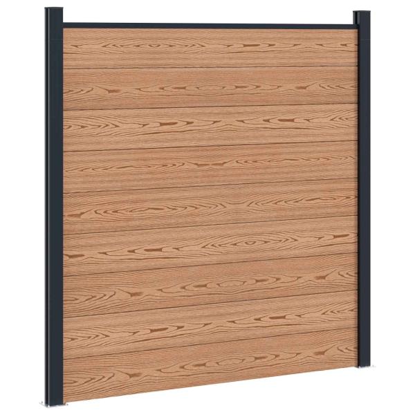 Zaunelement 5 pcs WPC und Aluminium Braun
