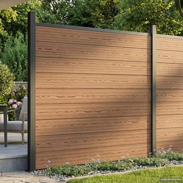 ARDEBO.de - Zaunelement 6 pcs WPC und Aluminium Braun