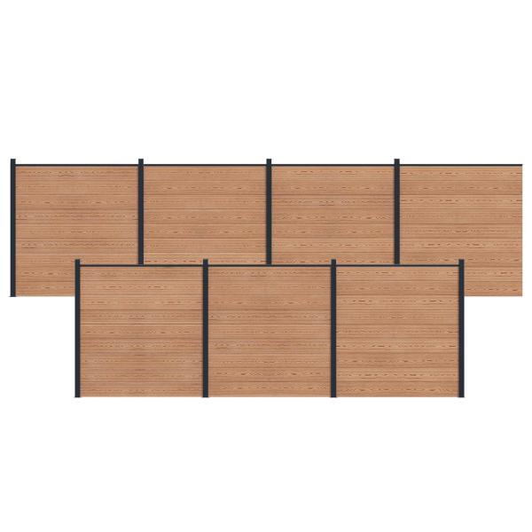 ARDEBO.de - Zaunelement 7 pcs WPC und Aluminium Braun