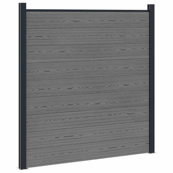 zaunset 5 stk. 872 x 186 cm WPC und Aluminium Grau