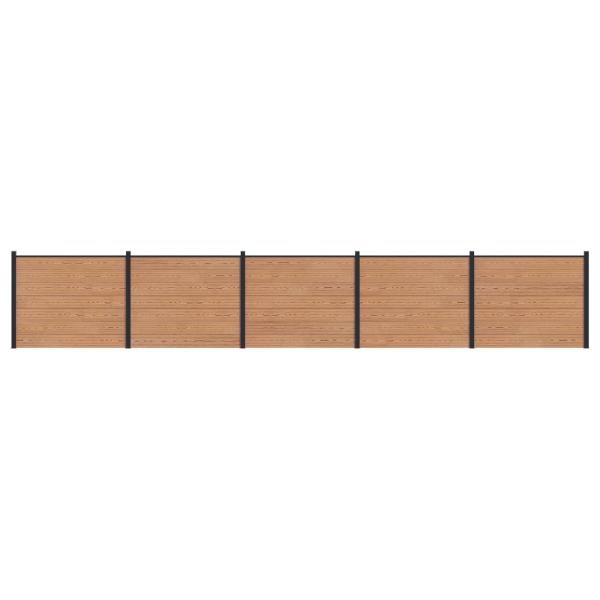 Zaunelement 5 pcs WPC und Aluminium Braun
