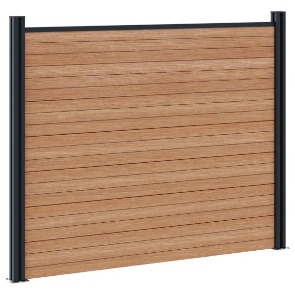 Zaunelement 7 pcs WPC und Aluminium Braun