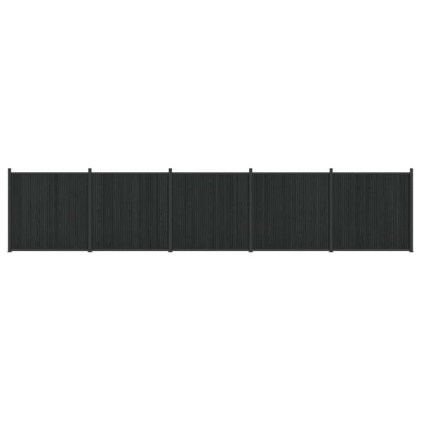 Zaunelement 5 stk. 880 x 186,5 cm WPC und Aluminium Schwarz