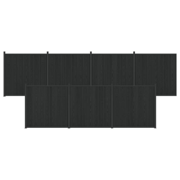 Zaunelement 7 stk. 1230 x 186,5 cm WPC und Aluminium Schwarz