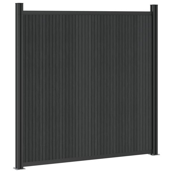 Zaunelement 8 stk. 1405 x 186,5 cm WPC und Aluminium Schwarz