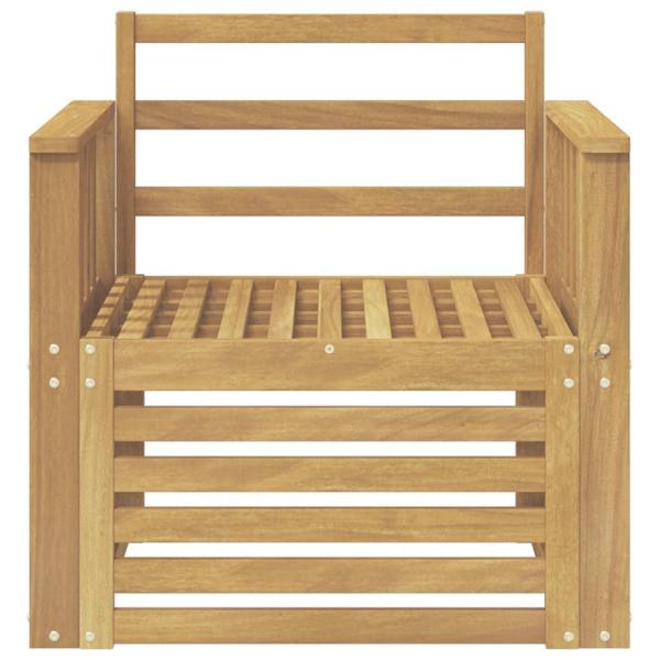 2 Stück Outdoor-Sofagarnitur Massivholz Akazie Weiß