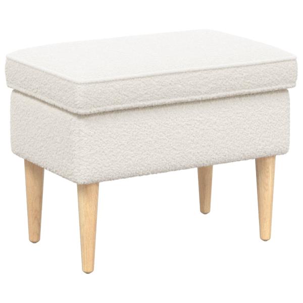 Hocker Creme 55 x 35 x 41 cm Bouclé