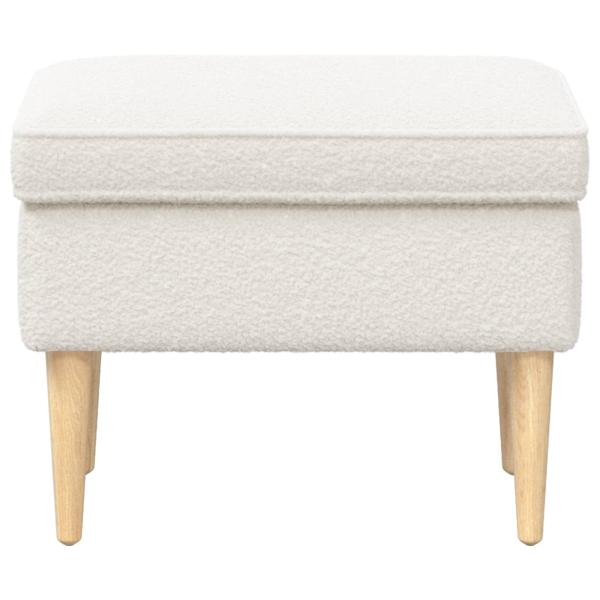 Hocker Creme 55 x 35 x 41 cm Bouclé