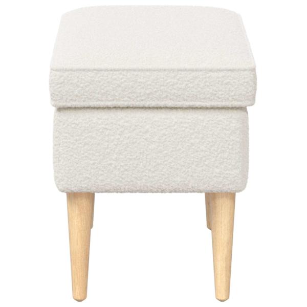 Hocker Creme 55 x 35 x 41 cm Bouclé