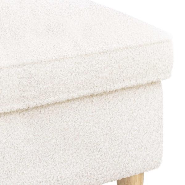 Hocker Creme 55 x 35 x 41 cm Bouclé
