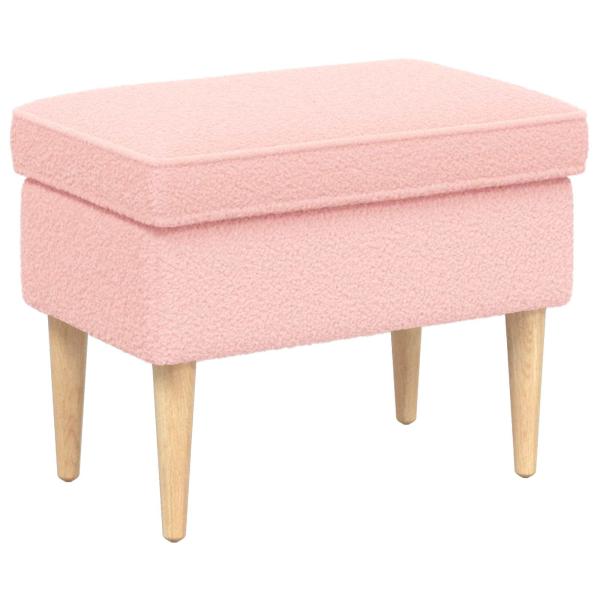 Hocker Rosa 55 x 35 x 41 cm Bouclé