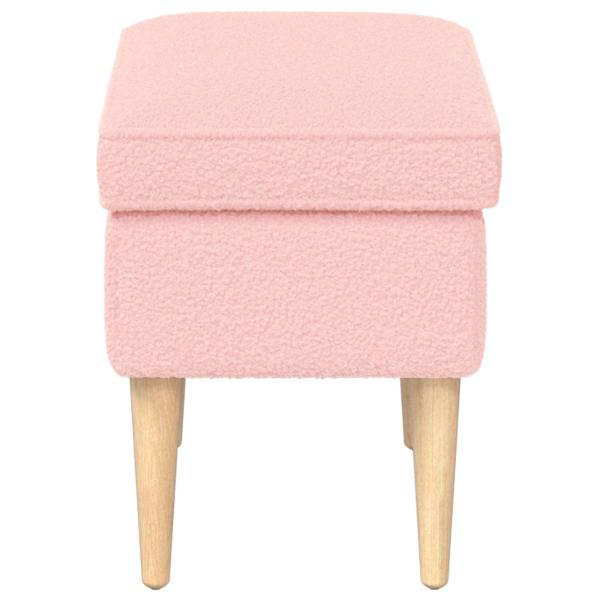 Hocker Rosa 55 x 35 x 41 cm Bouclé