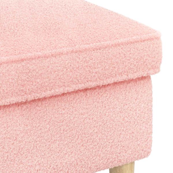 Hocker Rosa 55 x 35 x 41 cm Bouclé