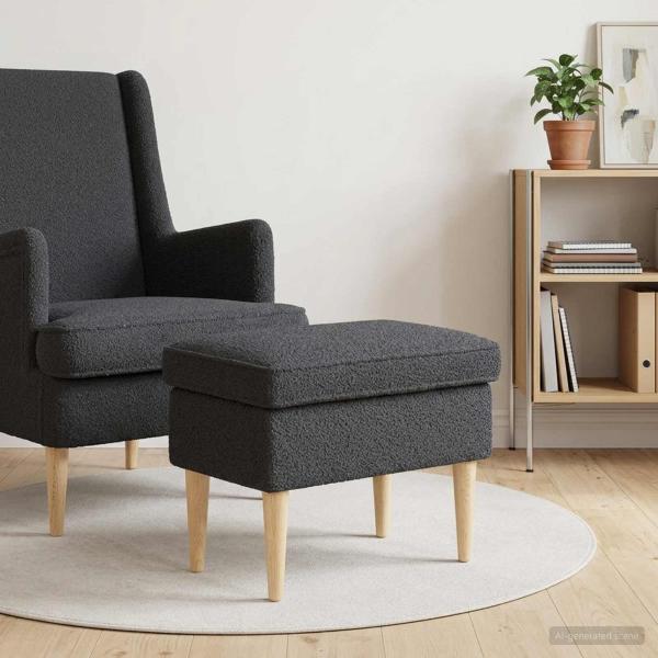 ARDEBO.de - Hocker Dunkelgrau 55 x 35 x 41 cm Boucl?