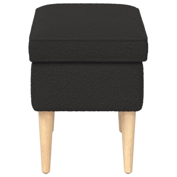 Hocker Schwarz 55 x 35 x 41 cm Boucl?